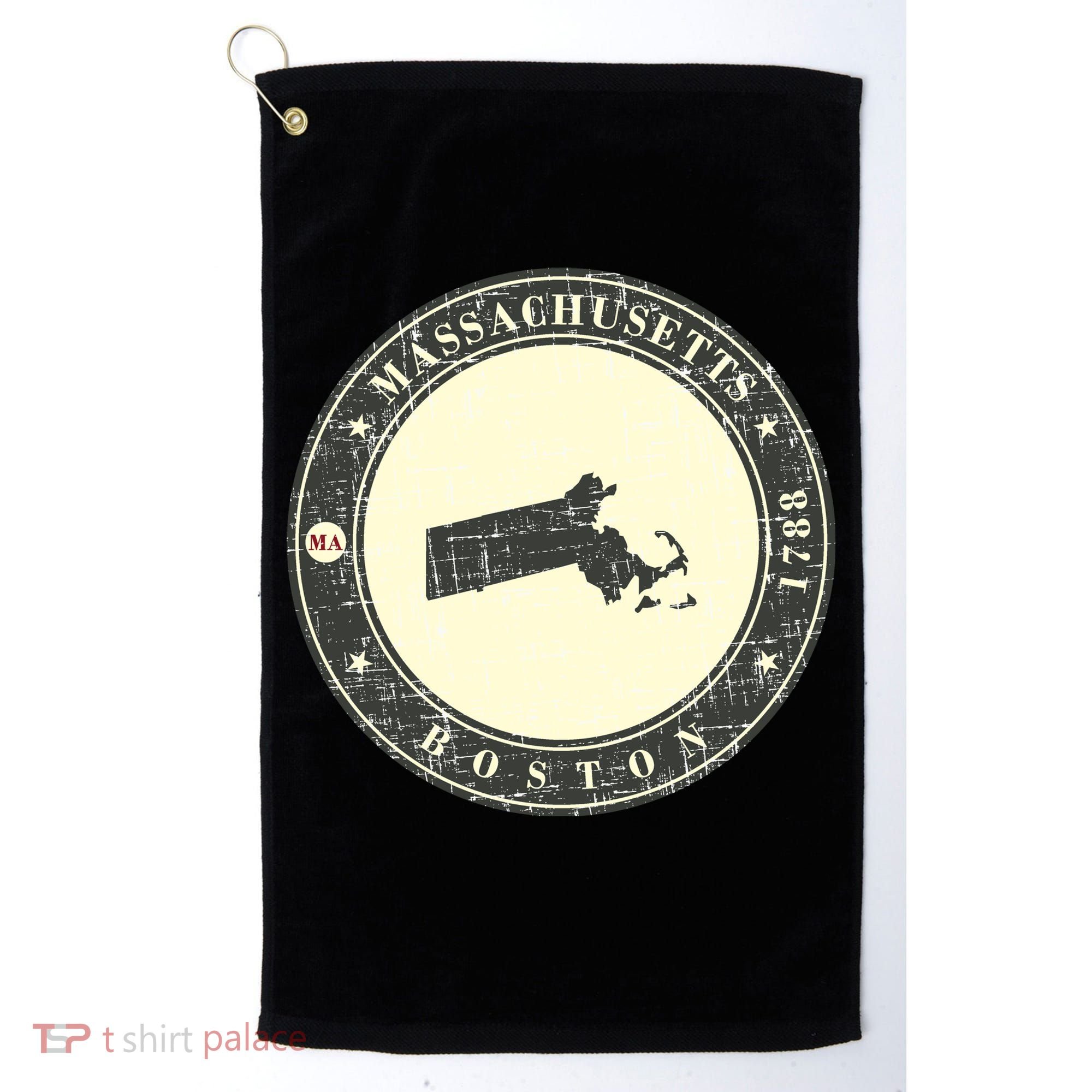 Boston Massachusetts Retro Golf Towel