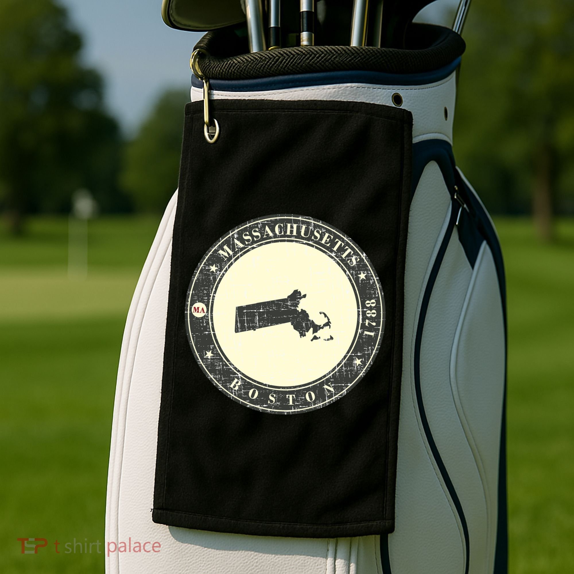 Boston Massachusetts Retro Golf Towel