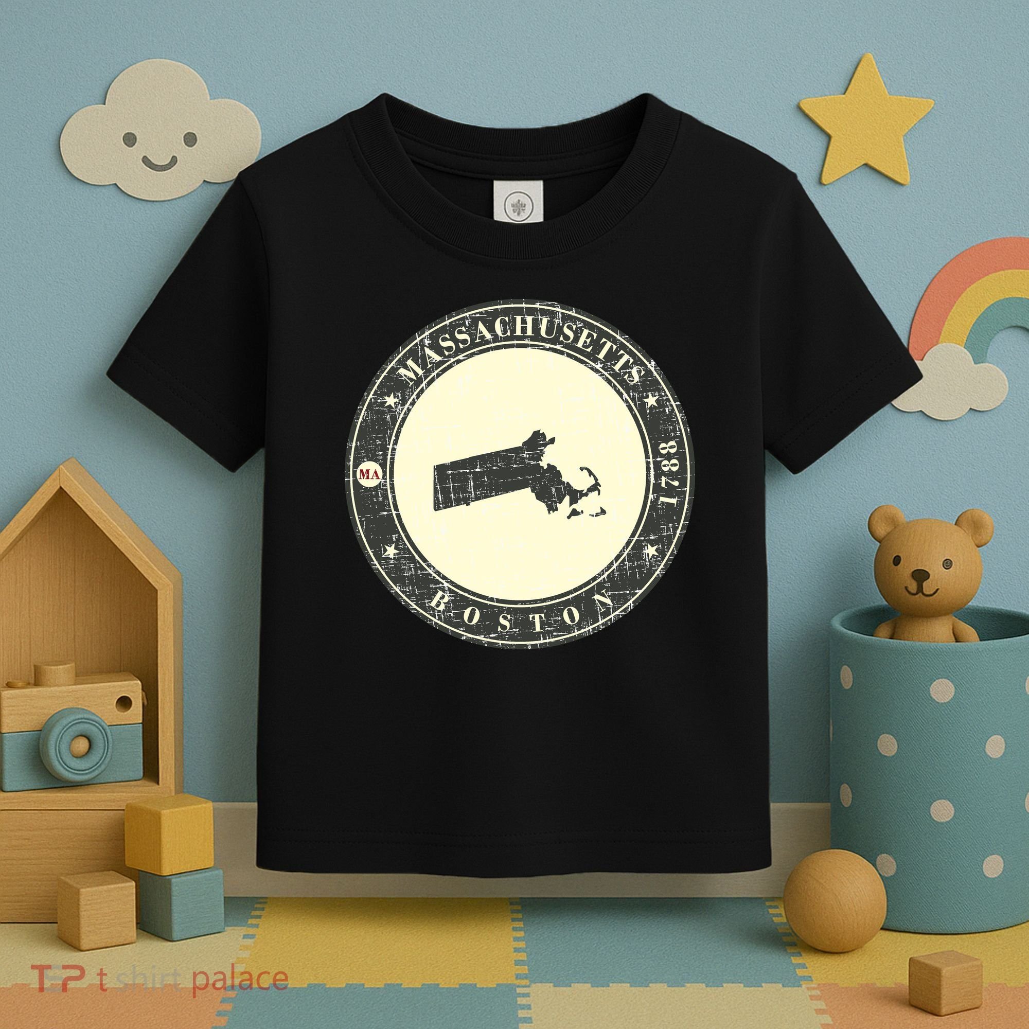 Boston Massachusetts Retro Toddler T-Shirt
