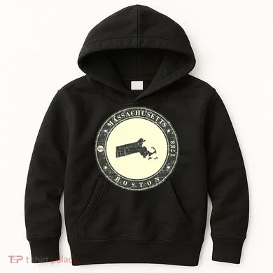 Boston Massachusetts Retro Kids Hoodie