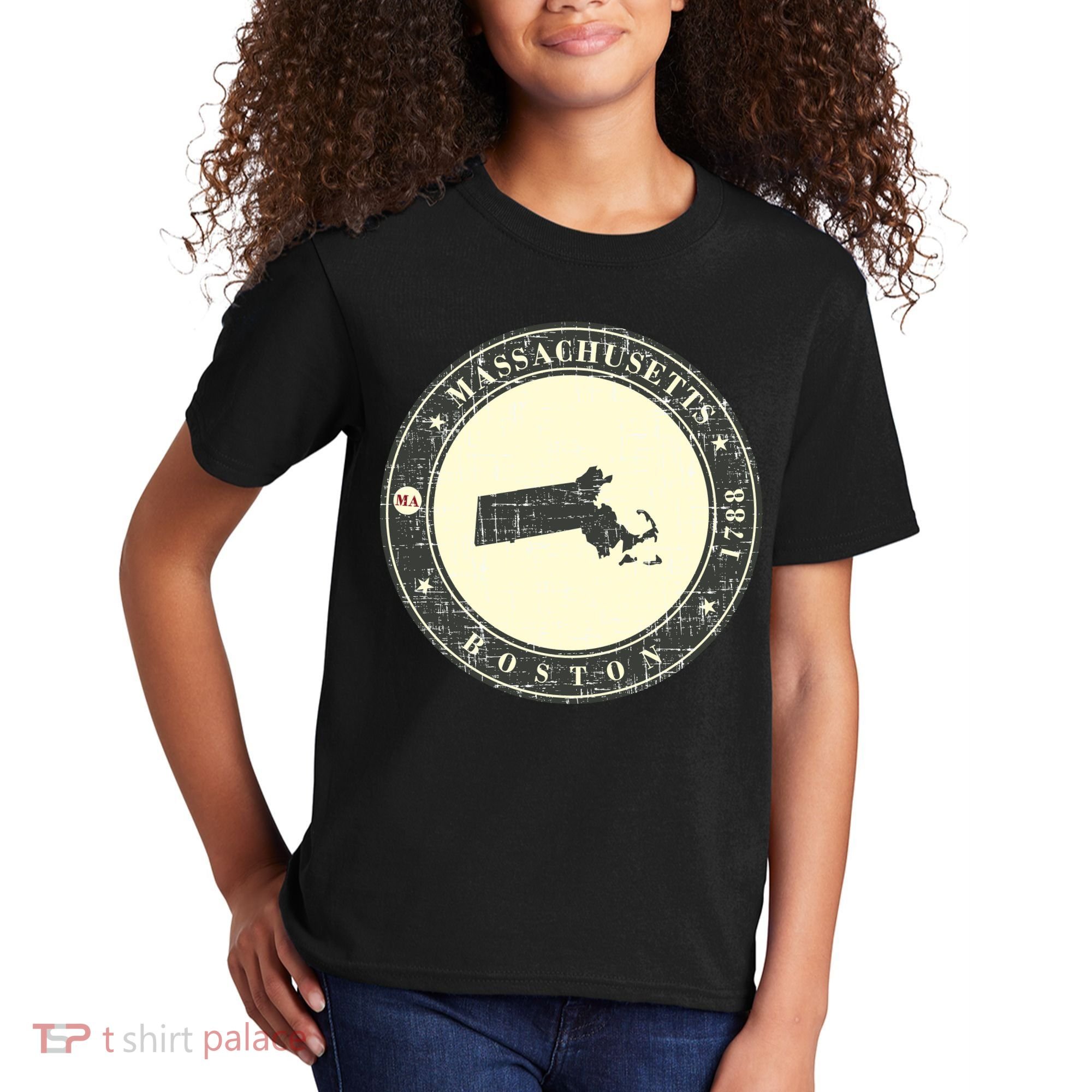 Boston Massachusetts Retro Kids T-Shirt