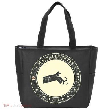 Boston Massachusetts Retro Tote Bag