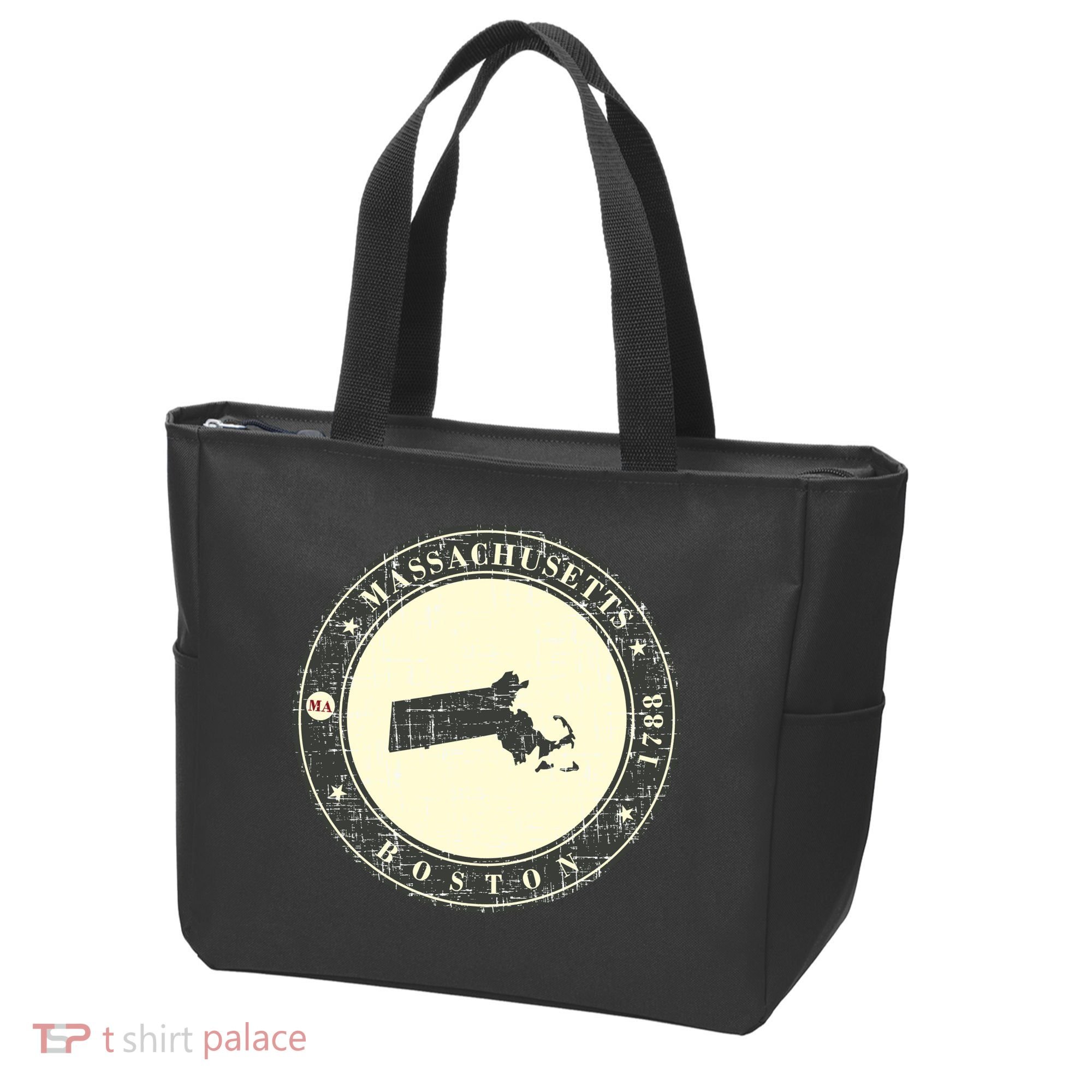 Boston Massachusetts Retro Tote Bag