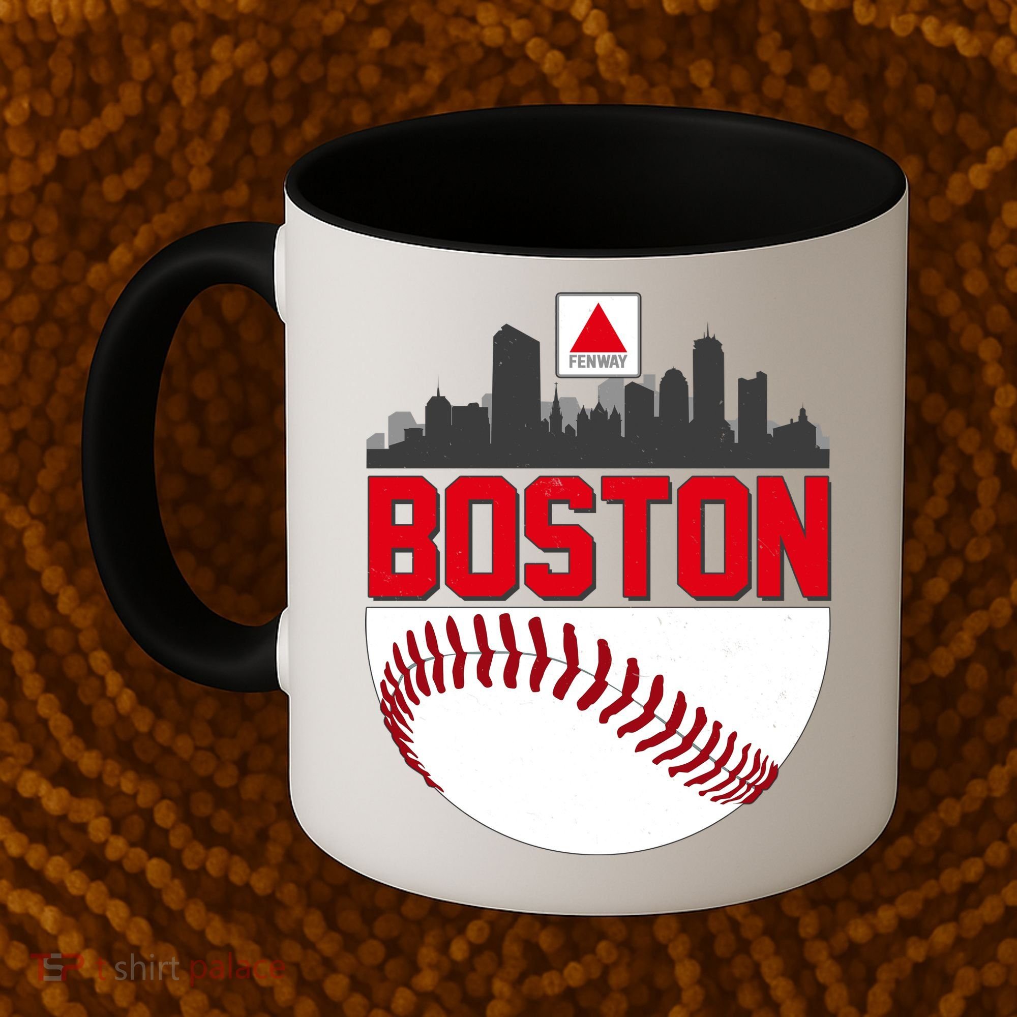 Boston Skyline Fenway Baseball Sports Logo Coffee Mug