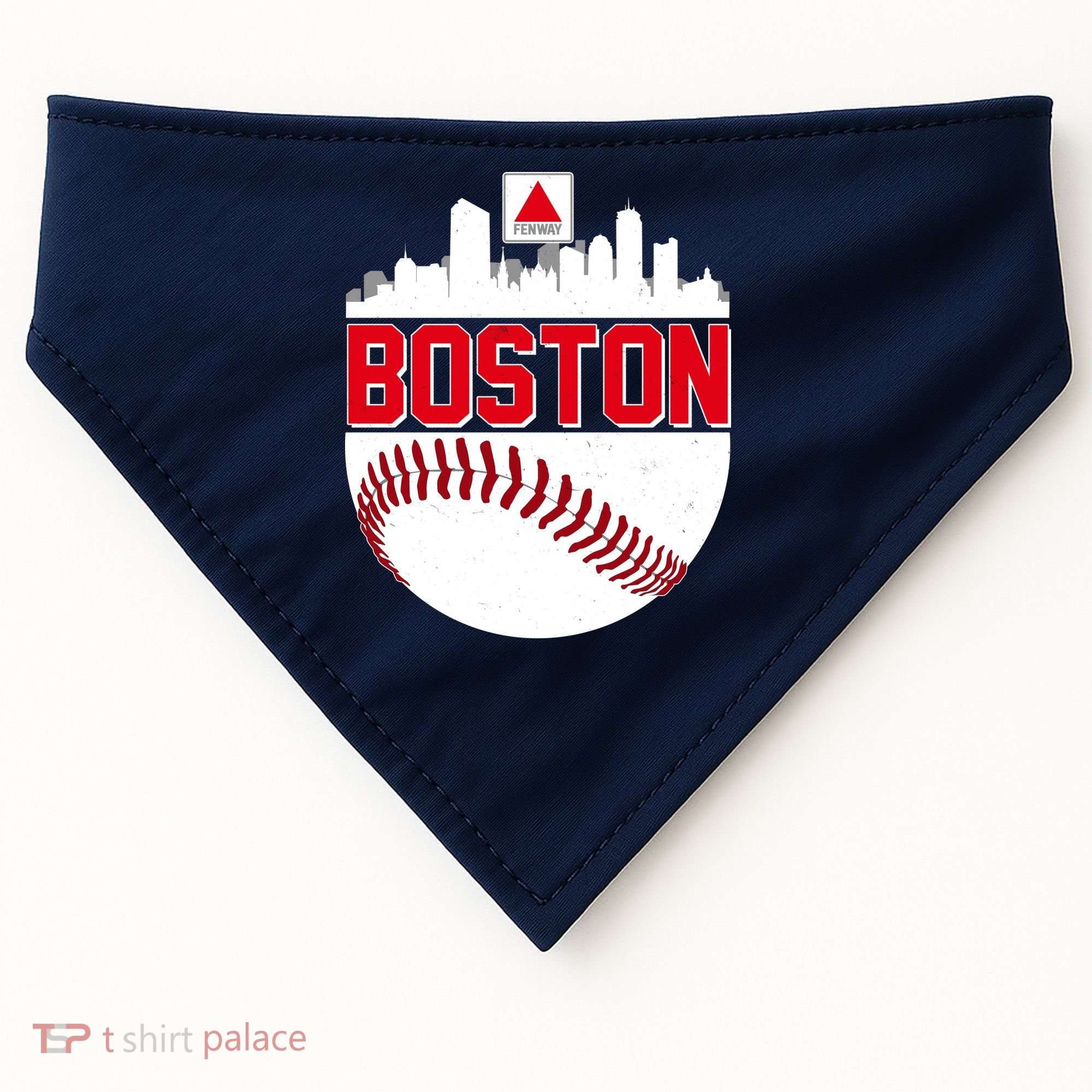 Boston Skyline Fenway Baseball Sports Logo USA-Made Doggie Bandana