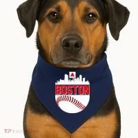 Boston Skyline Fenway Baseball Sports Logo USA-Made Doggie Bandana thumb 1