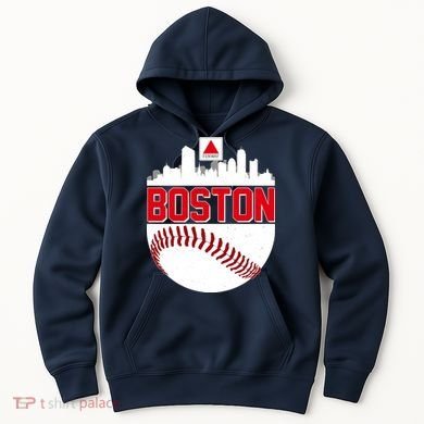 Boston Skyline Fenway Baseball Sports Logo Hoodie