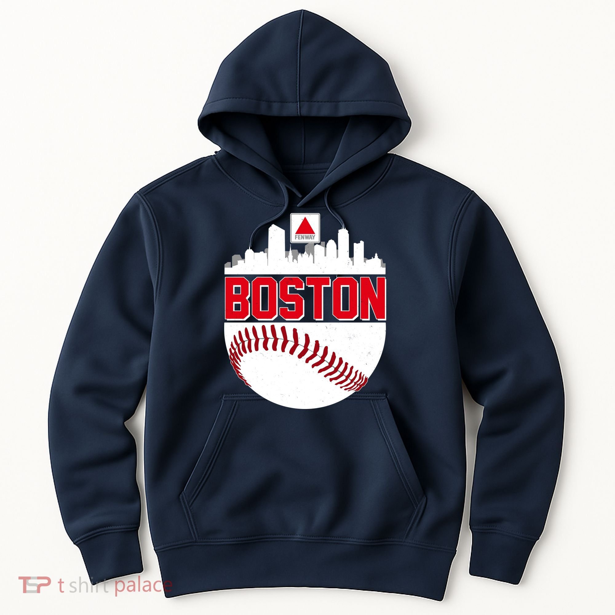 Boston Skyline Fenway Baseball Sports Logo Hoodie