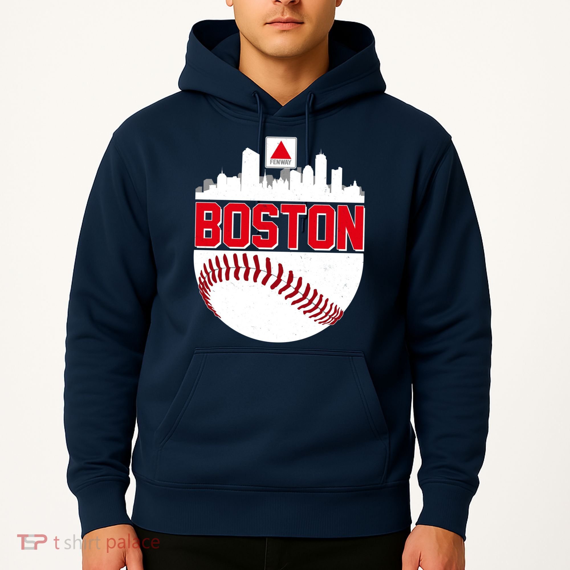 Boston Skyline Fenway Baseball Sports Logo Hoodie