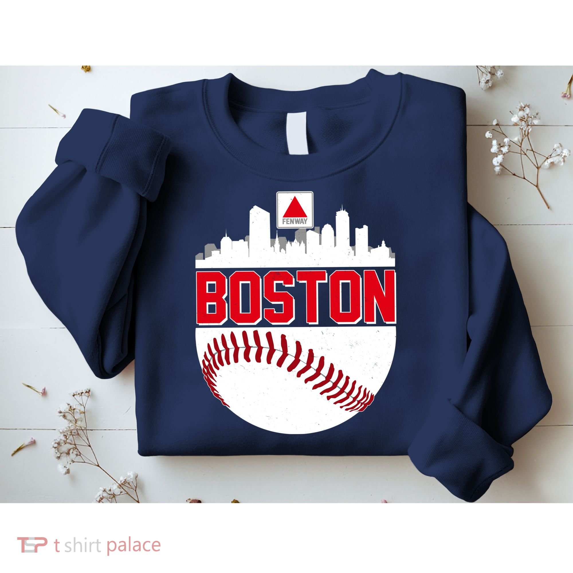Boston Skyline Fenway Baseball Sports Logo Sweatshirt