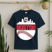 Boston Skyline Fenway Baseball Sports Logo T-Shirt thumb 2