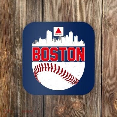 Boston Skyline Fenway Baseball Sports Logo Coaster