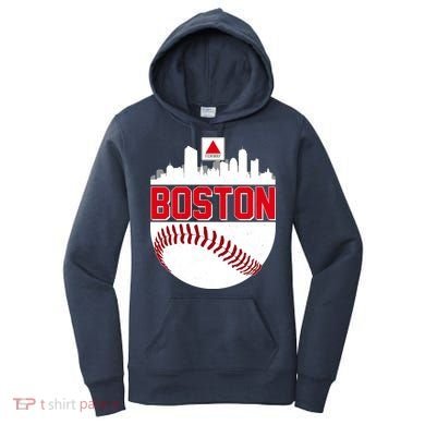 Boston Skyline Fenway Baseball Sports Logo Women's Hoodie