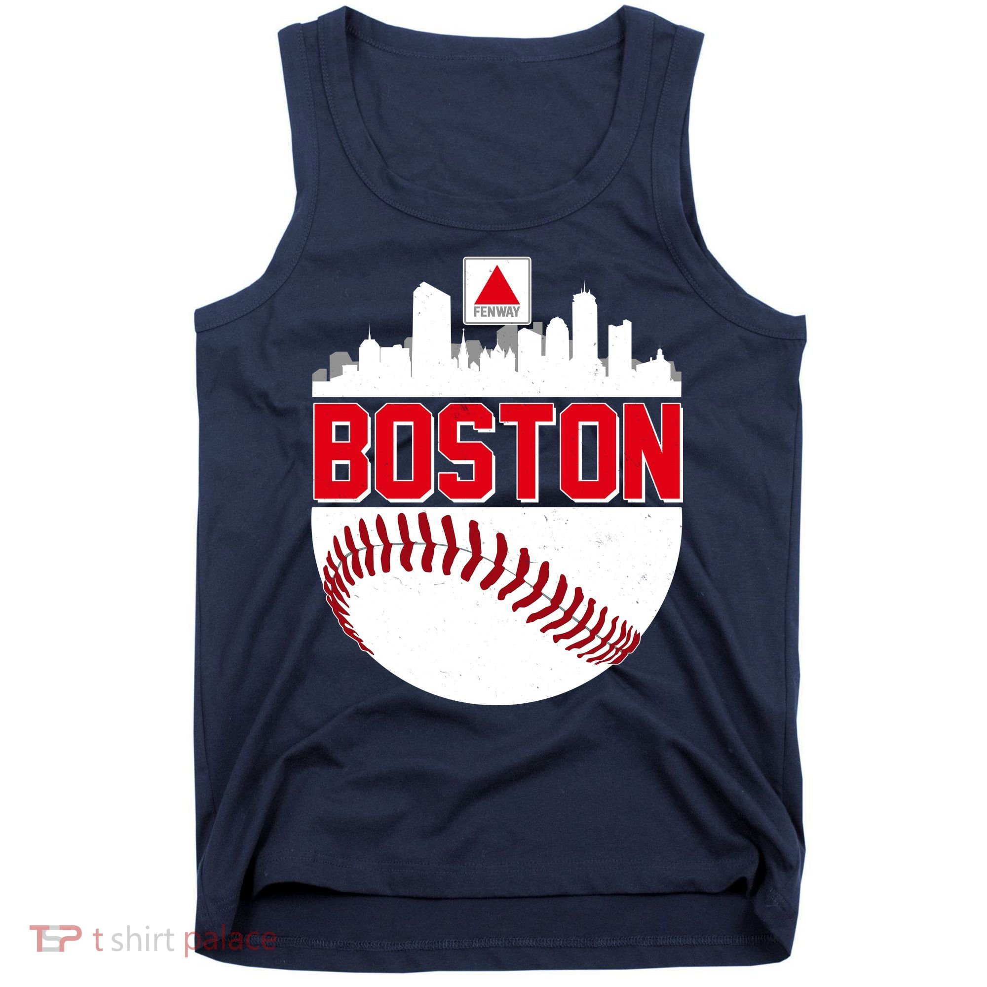 Boston Skyline Fenway Baseball Sports Logo Tank Top
