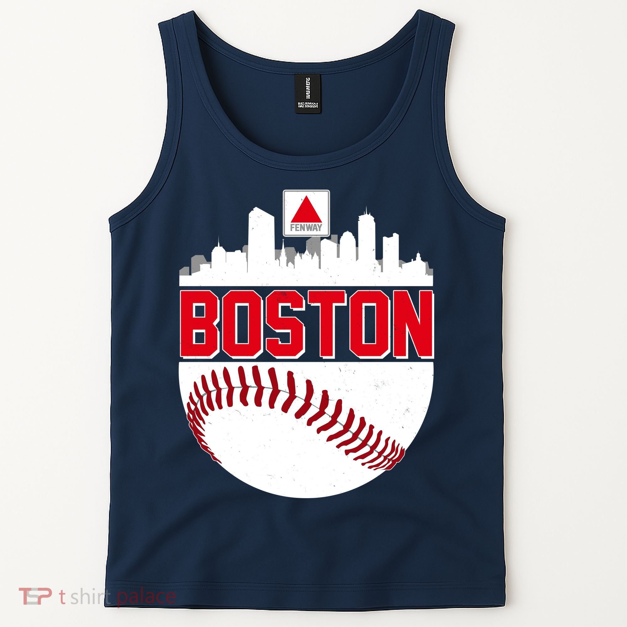 Boston Skyline Fenway Baseball Sports Logo Tank Top