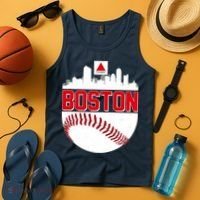 Boston Skyline Fenway Baseball Sports Logo Tank Top thumb 4