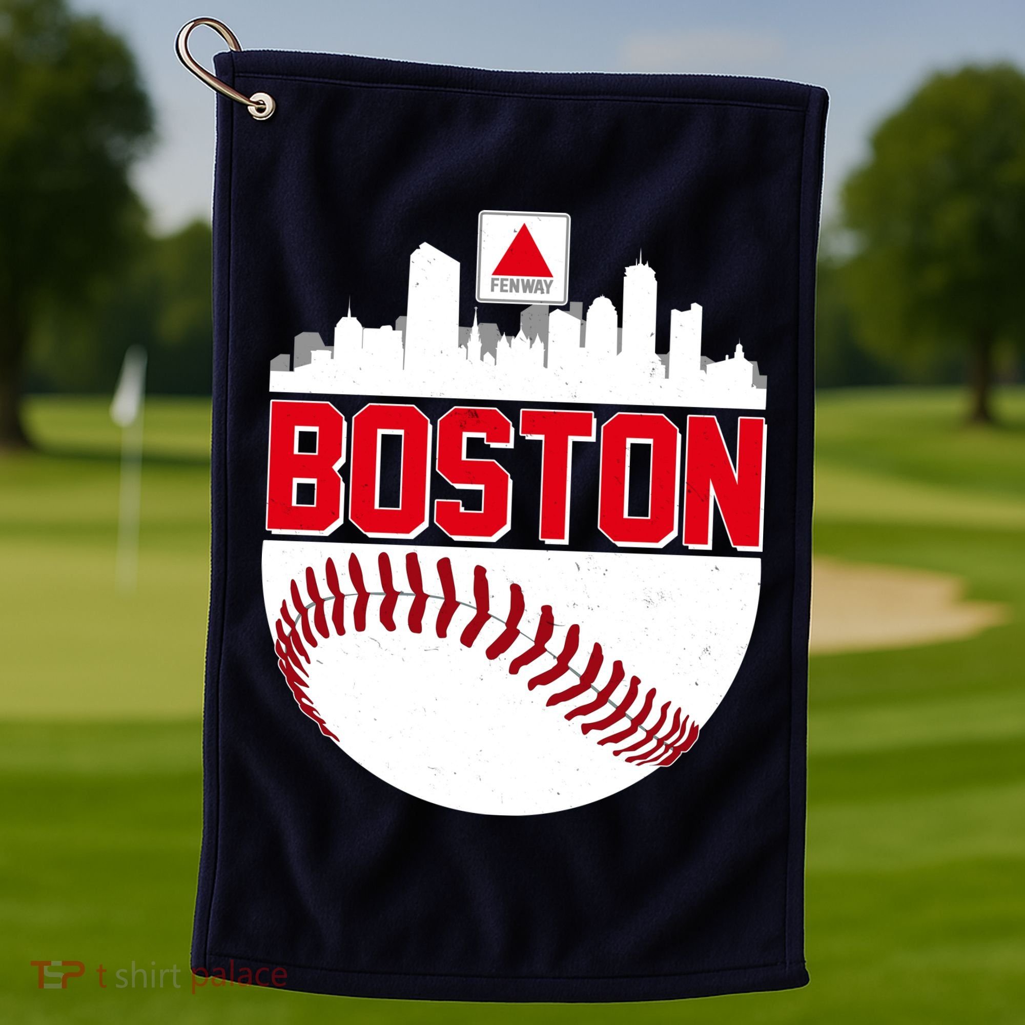 Boston Skyline Fenway Baseball Sports Logo Golf Towel