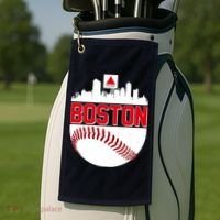 Boston Skyline Fenway Baseball Sports Logo Golf Towel thumb 2
