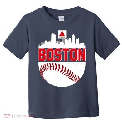 Boston Skyline Fenway Baseball Sports Logo Toddler T-Shirt