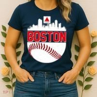 Boston Skyline Fenway Baseball Sports Logo Women's T-Shirt thumb 2
