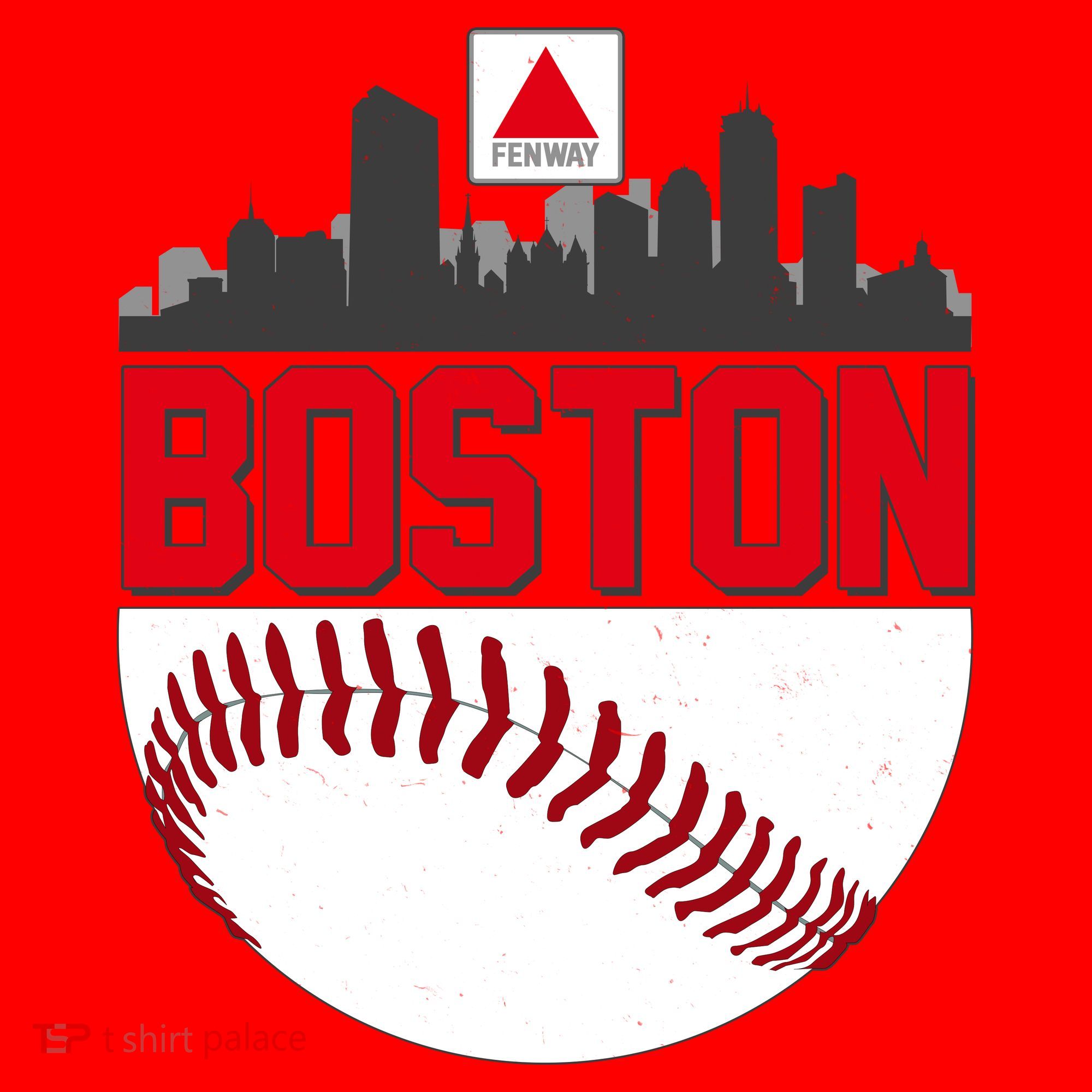 Boston Skyline Fenway Baseball Sports Logo Santa Hat