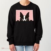 Boston Terrier Peeking Women's Sweatshirt thumb 0