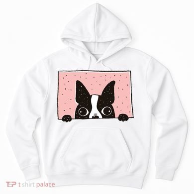 Boston Terrier Peeking Hoodie