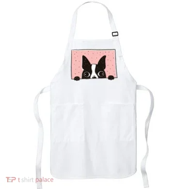 Boston Terrier Peeking Apron