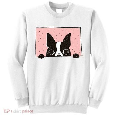 Boston Terrier Peeking Sweatshirt