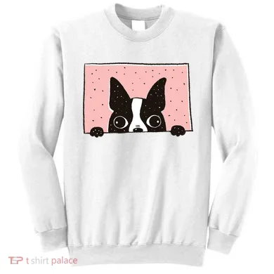 Boston Terrier Peeking Sweatshirt