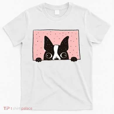 Boston Terrier Peeking T-Shirt