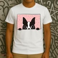 Boston Terrier Peeking T-Shirt thumb 3