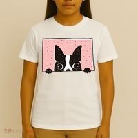 Boston Terrier Peeking T-Shirt thumb 4
