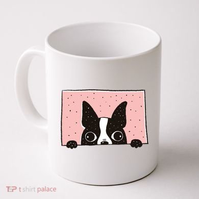 Boston Terrier Peeking Coffee Mug