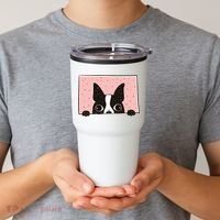 Boston Terrier Peeking Tumbler thumb 2