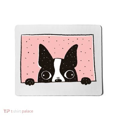 Boston Terrier Peeking Mousepad