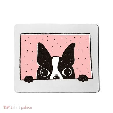 Boston Terrier Peeking Mousepad