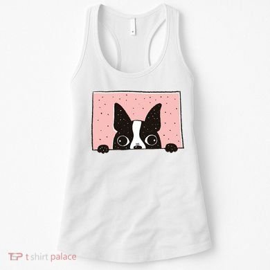 Boston Terrier Peeking Women's Tank Top