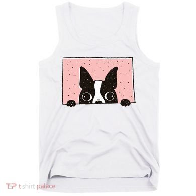 Boston Terrier Peeking Tank Top