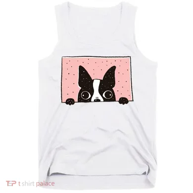 Boston Terrier Peeking Tank Top