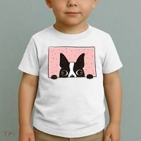 Boston Terrier Peeking Toddler T-Shirt thumb 2