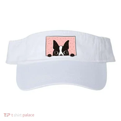 Boston Terrier Peeking Visor