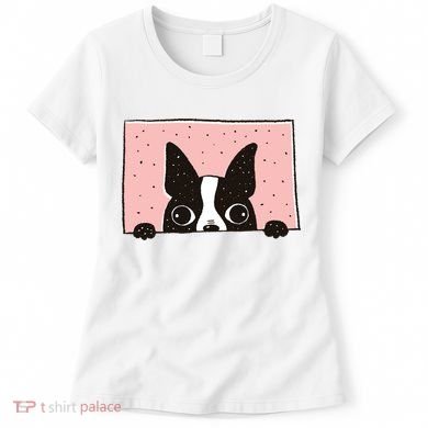 Boston Terrier Peeking Women's T-Shirt
