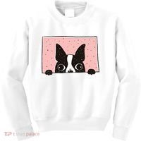 Boston Terrier Peeking Kids Sweatshirt thumb 0