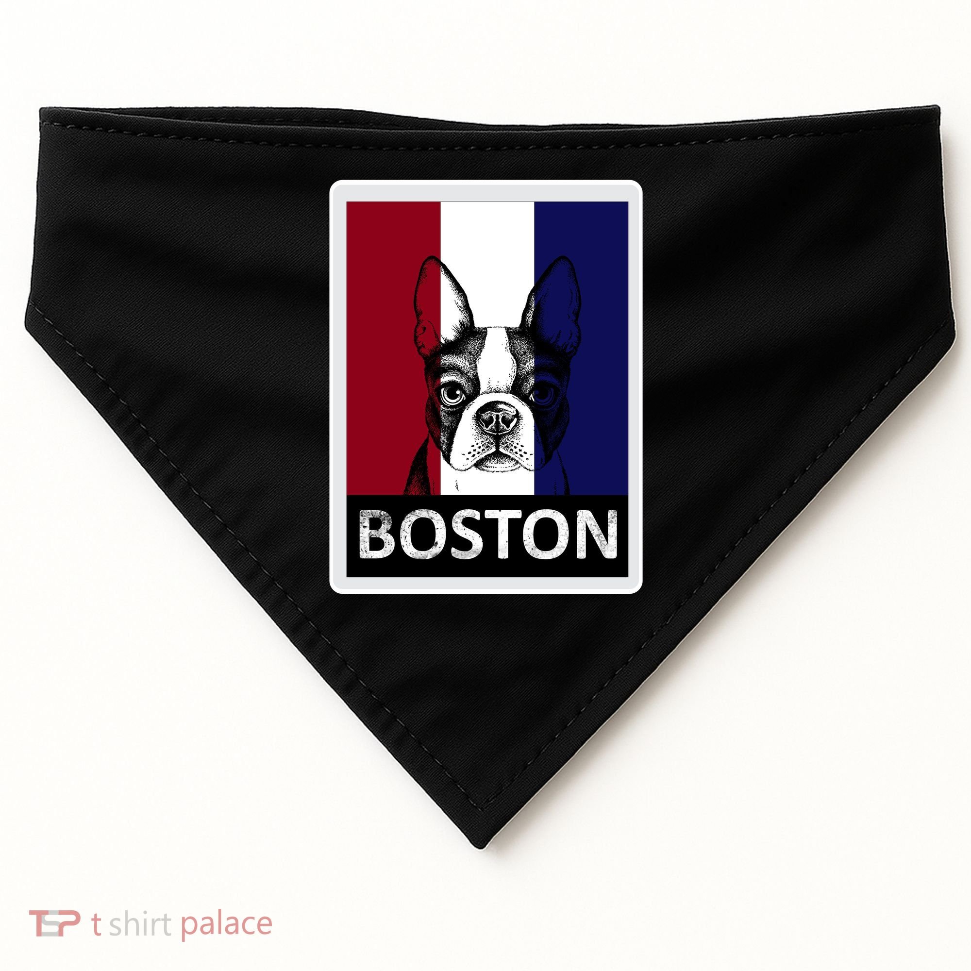 Boston Terrier Portrait  USA-Made Doggie Bandana