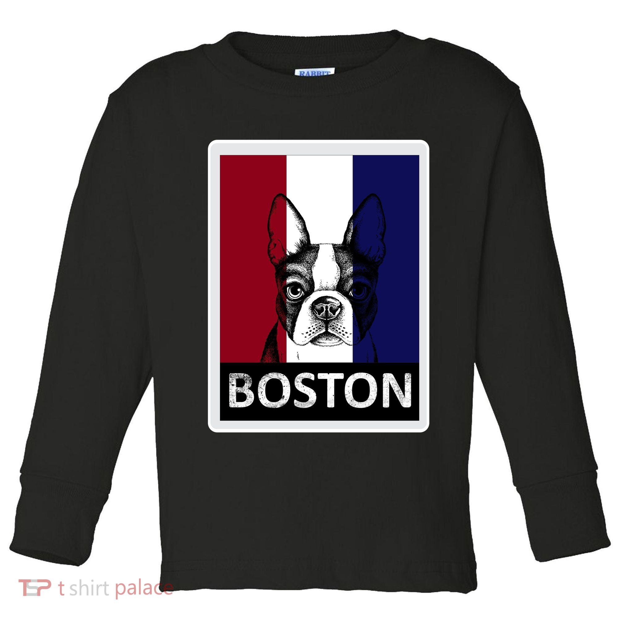Boston Terrier Portrait  Toddler Long Sleeve Shirt