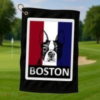 Boston Terrier Portrait  Golf Towel thumb 1