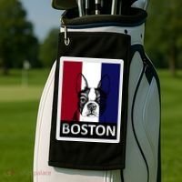 Boston Terrier Portrait  Golf Towel thumb 2