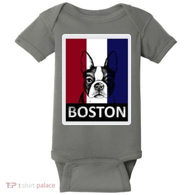 Boston Terrier Portrait  Baby Bodysuit