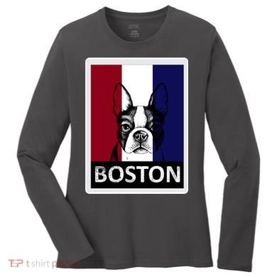 Boston Terrier Portrait  Women's Long Sleeve Shirt